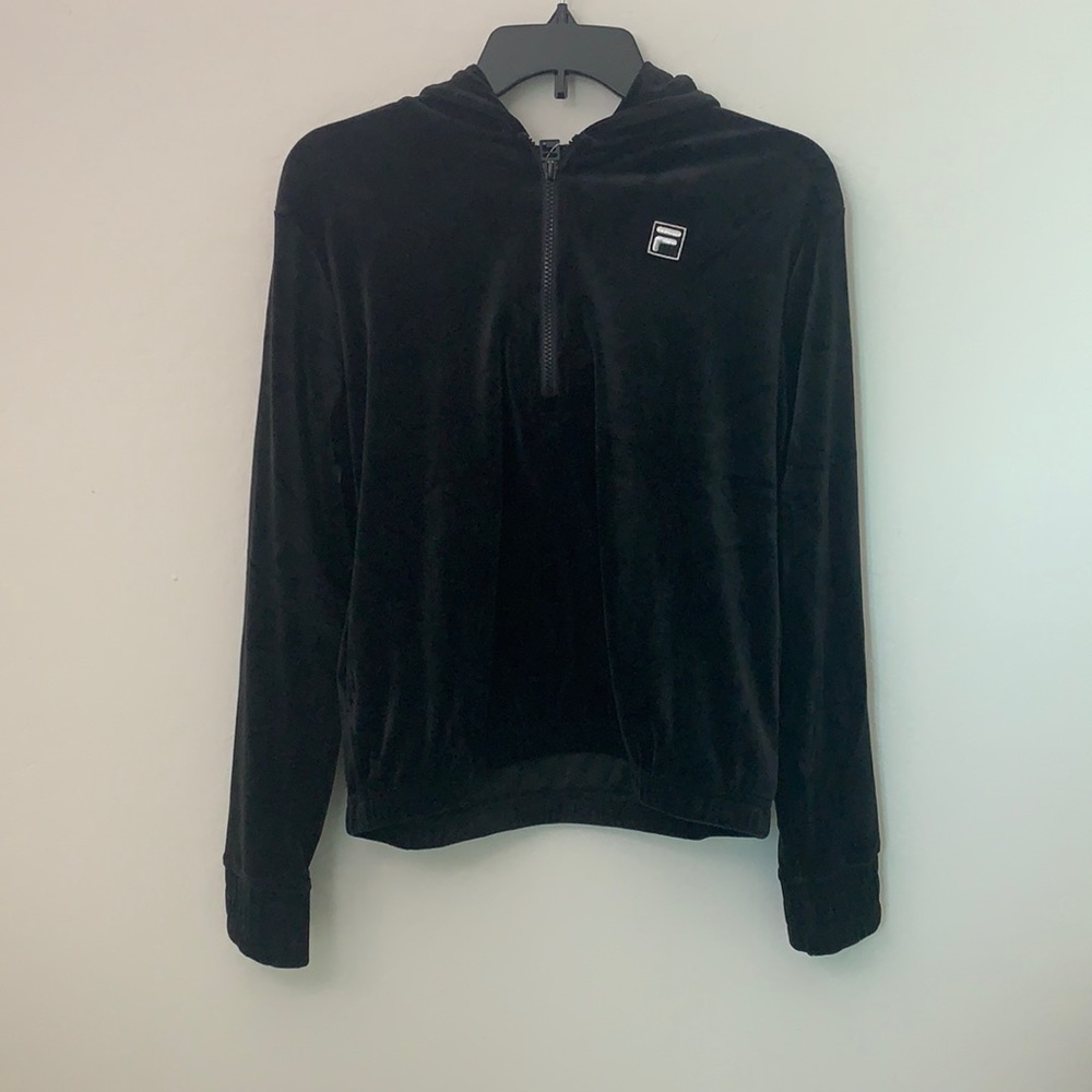 Velvet quarter zip hoodie